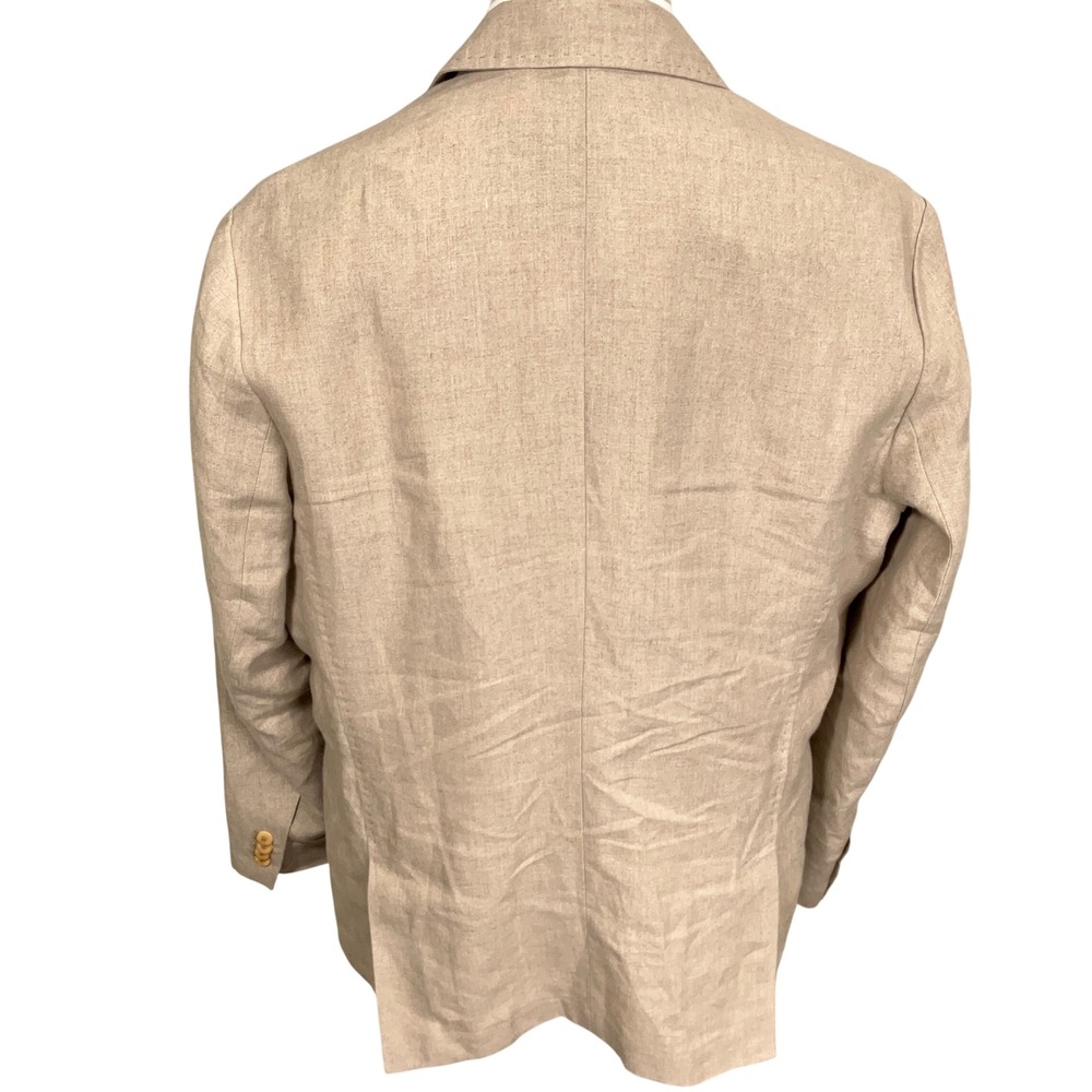 Tommy Bahama Blazer Mens M/44R Beige‎ Linen Tropical Lightweight Neutral Jacket - Picture 4 of 12